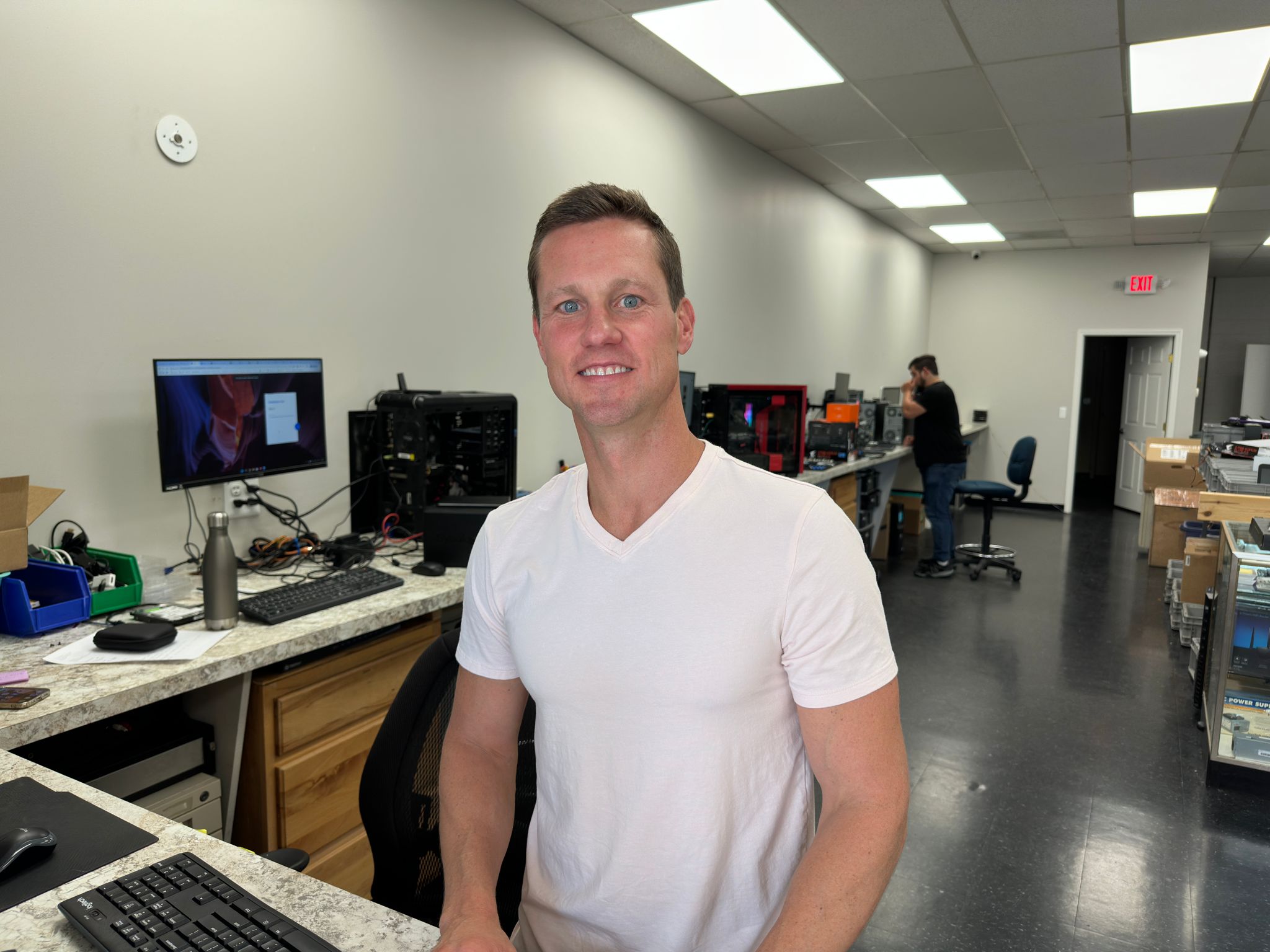 Inside the Speedy Tech computer repair shop in Clinton Township